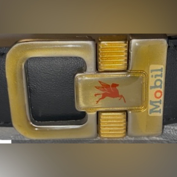 Vintage & Rare : “Mobile” logo belt with Pegasus on a buckle. - Picture 3 of 12